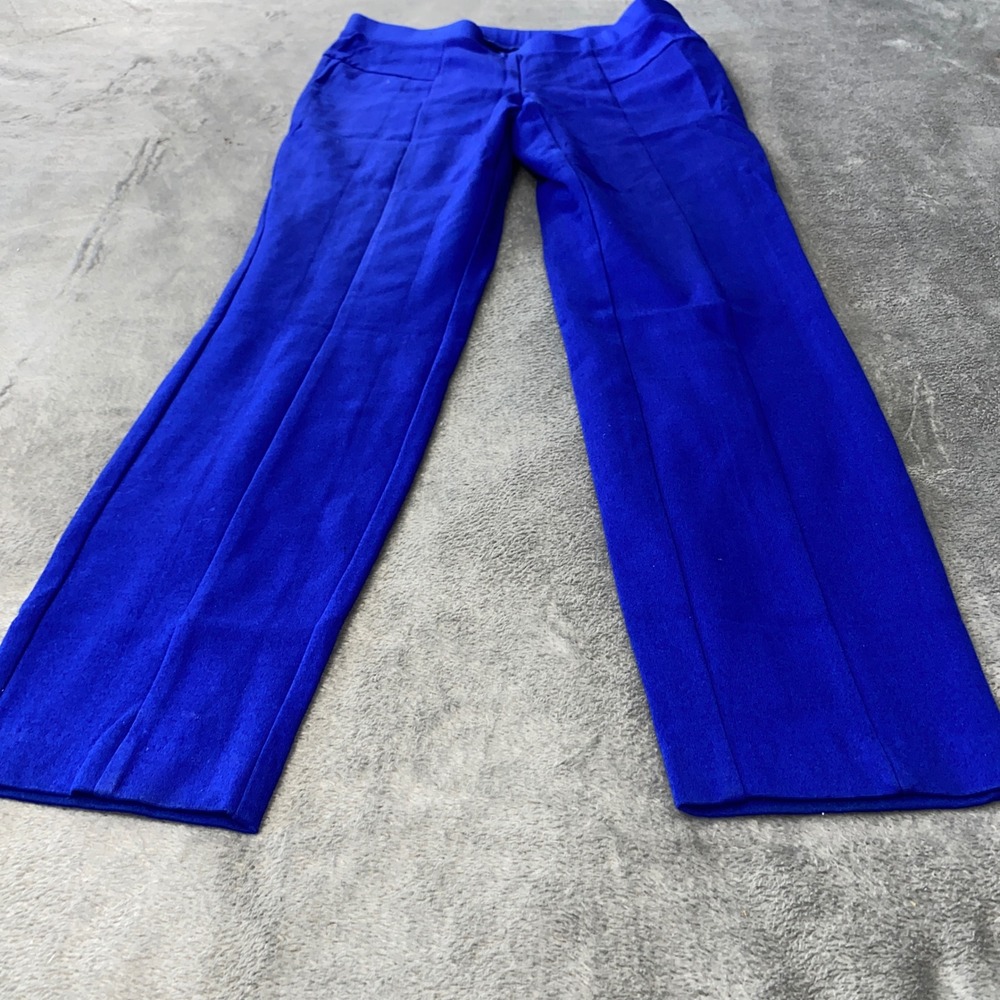 Alfani Pants Women Medium Blue Wide Leg Pull On Tummy Control Stretch Trousers